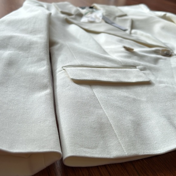 J.Crew Devon Blazer in Bi-stretch Cotton Blend Ivory Petite 00P NWT - Picture 5 of 8